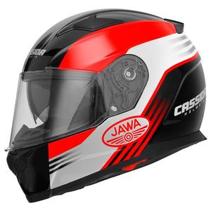 Motoristična čelada Cassida Apex Jawa - rdeča-črna-siva