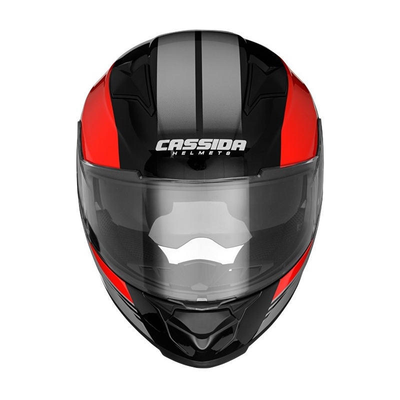 Motoristična čelada Cassida Apex Jawa - rdeča-črna-siva
