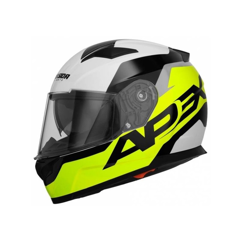 Motoristična čelada Cassida Apex Contrast black-white-grey-fluo yellow razprodaja