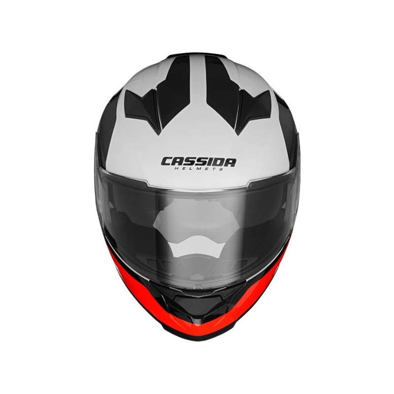 Cassida Apex Contrast črno-bela-siva-fluo rdeča motoristična čelada