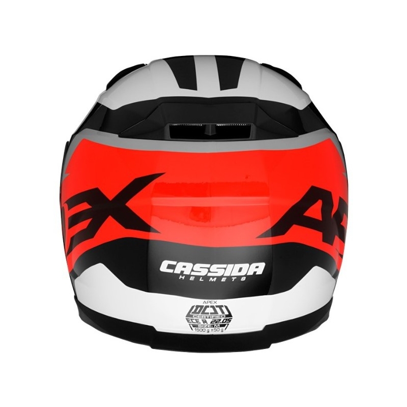 Cassida Apex Contrast črno-bela-siva-fluo rdeča motoristična čelada