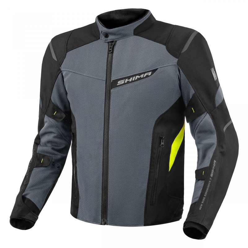 Motoristična jakna Shima Rush Vent 2.0 črno-siva-fluo rumena