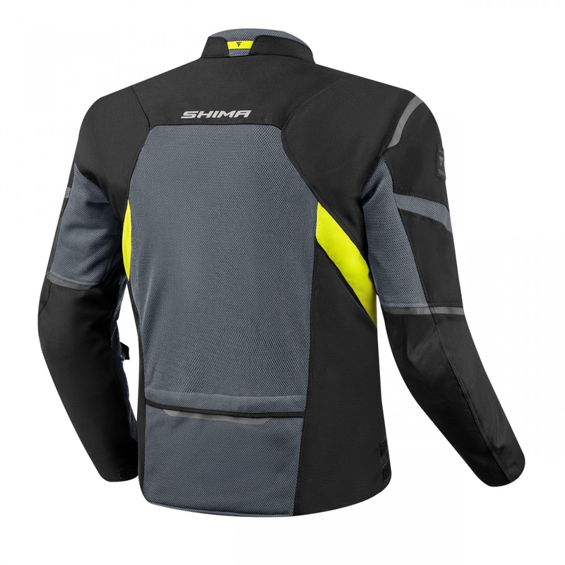 Motoristična jakna Shima Rush Vent 2.0 črno-siva-fluo rumena