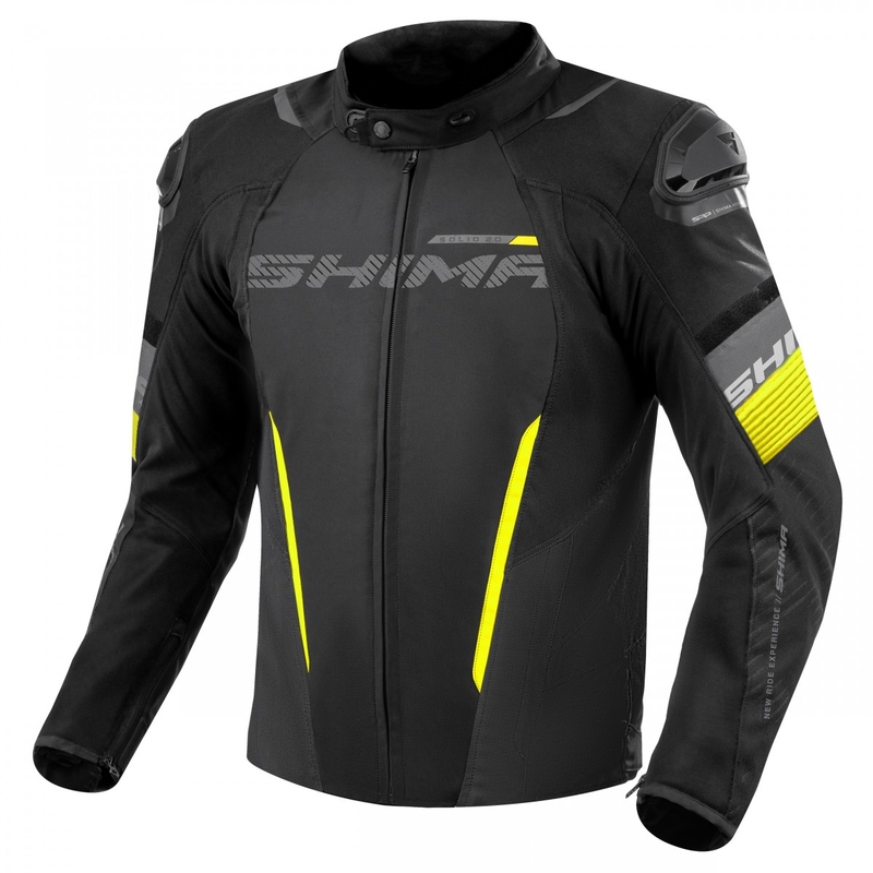 Motoristična jakna Shima Solid 2.0 črno-fluo rumena
