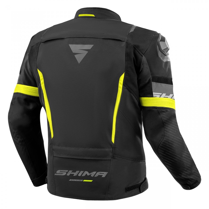 Motoristična jakna Shima Solid 2.0 črno-fluo rumena