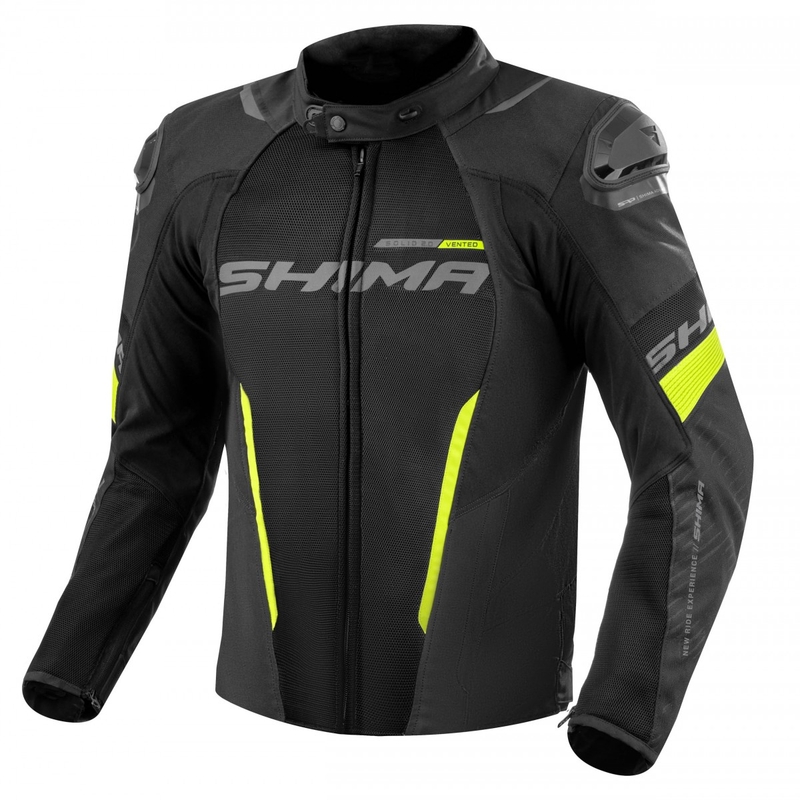 Motoristična jakna Shima Solid 2.0 Vent črno-fluo rumena