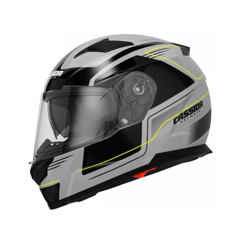 Motoristična čelada Cassida Apex Fusion grey-black-fluo yellow razprodaja