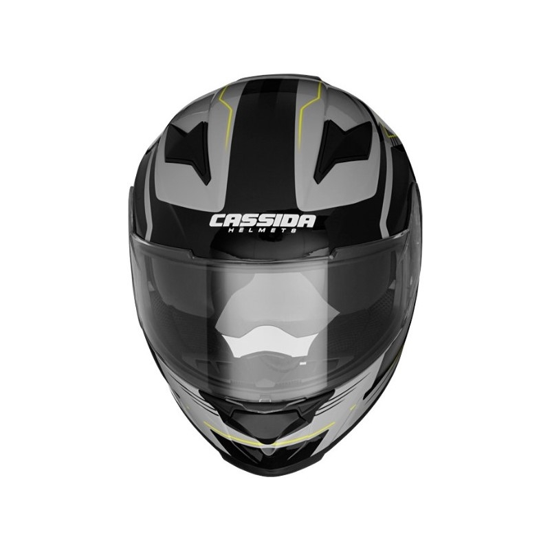 Motoristična čelada Cassida Apex Fusion grey-black-fluo yellow razprodaja