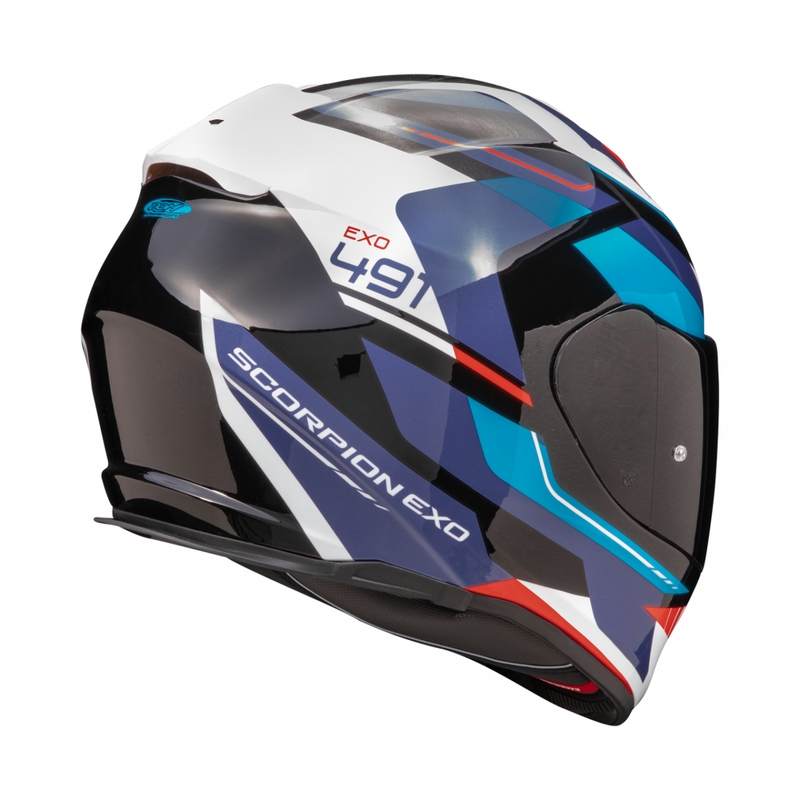 Scorpion EXO-491 Abilis full-face motoristična čelada črno-modra-rdeča