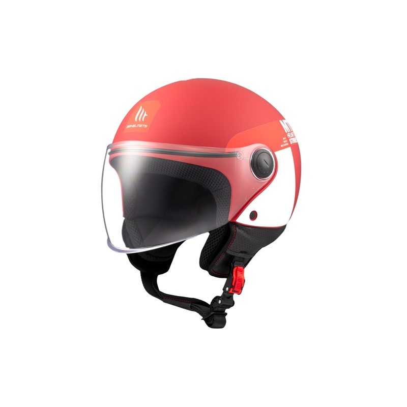 Odprta motoristična čelada MT STREET INBOARD C5 mat rdeče-bela