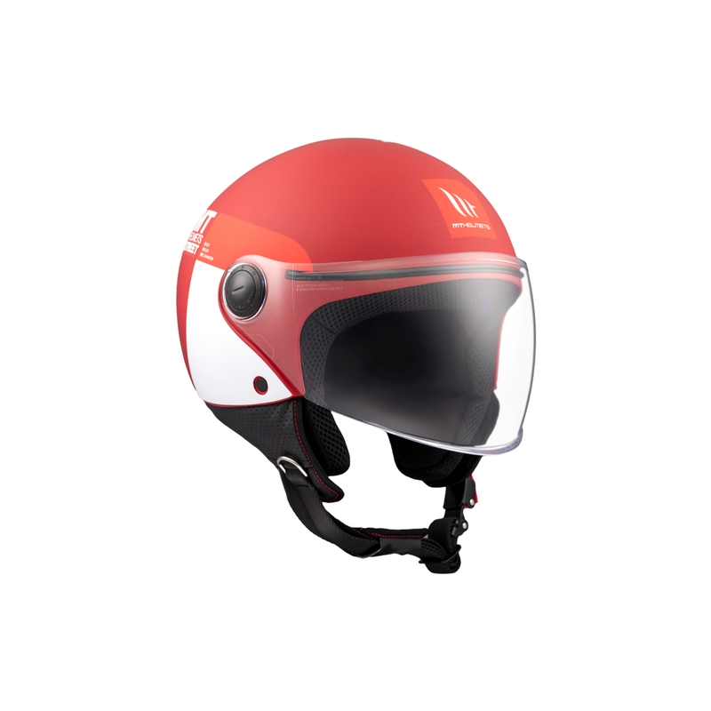 Odprta motoristična čelada MT STREET INBOARD C5 mat rdeče-bela