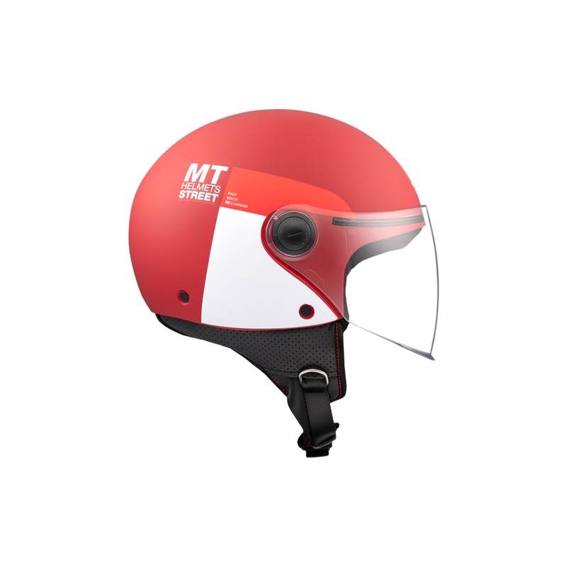 Odprta motoristična čelada MT STREET INBOARD C5 mat rdeče-bela