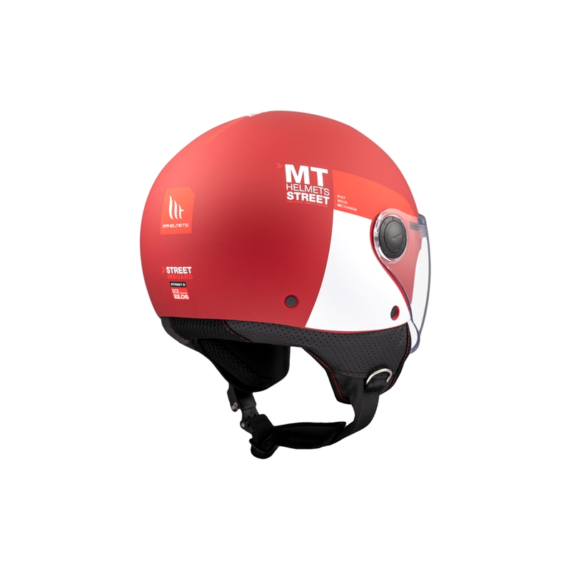 Odprta motoristična čelada MT STREET INBOARD C5 mat rdeče-bela