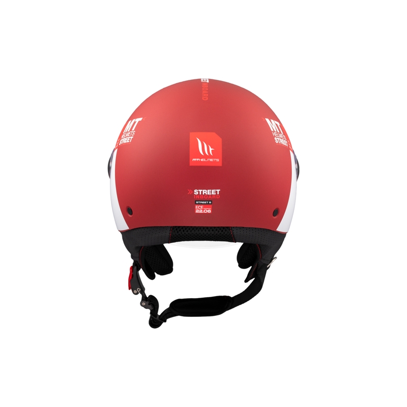 Odprta motoristična čelada MT STREET INBOARD C5 mat rdeče-bela