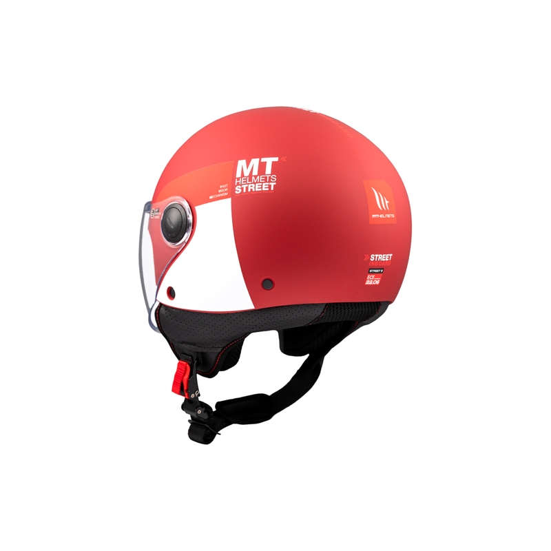 Odprta motoristična čelada MT STREET INBOARD C5 mat rdeče-bela