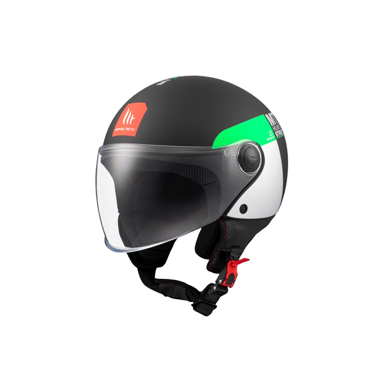 Odprta motoristična čelada MT STREET INBOARD D6 mat črno-zelena