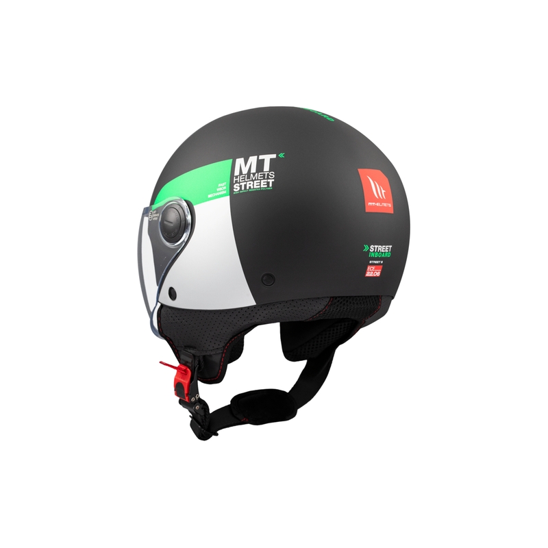 Odprta motoristična čelada MT STREET INBOARD D6 mat črno-zelena