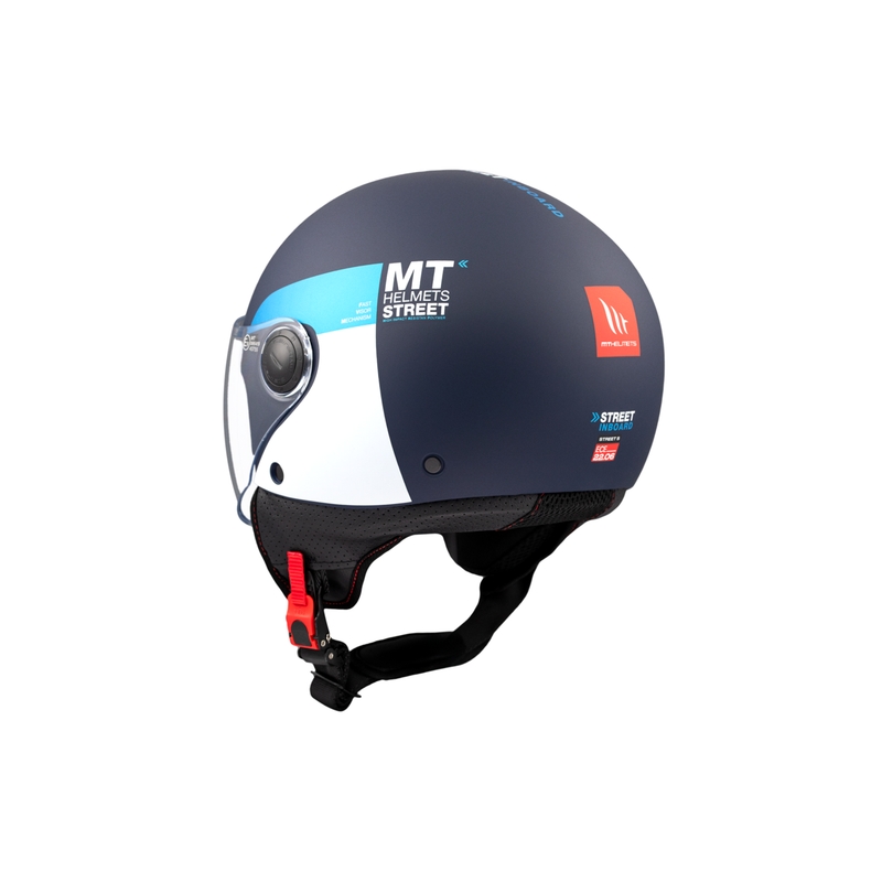 Odprta motoristična čelada MT STREET INBOARD C7 mat modro-bela