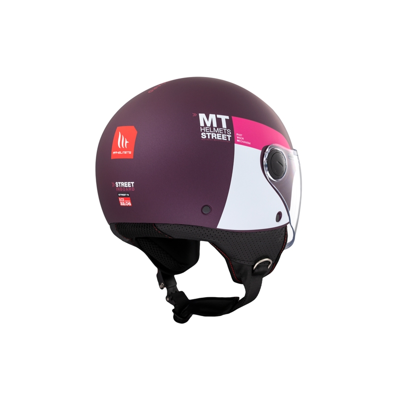 Odprta motoristična čelada MT STREET INBOARD C8 mat vijolično roza