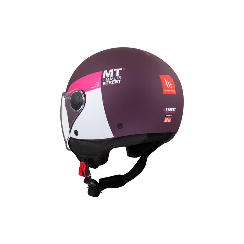 Odprta motoristična čelada MT STREET INBOARD C8 mat vijolično roza