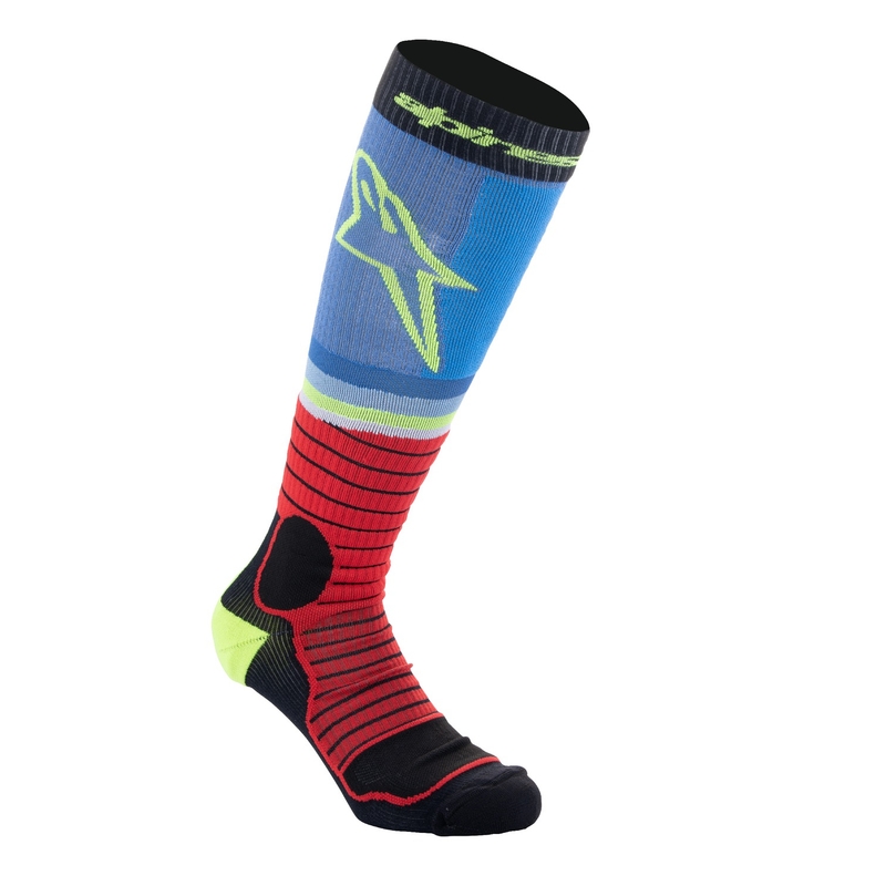 Nogavice Alpinestars MX PRO črno-rdeče fluo-rumene fluo-modre
