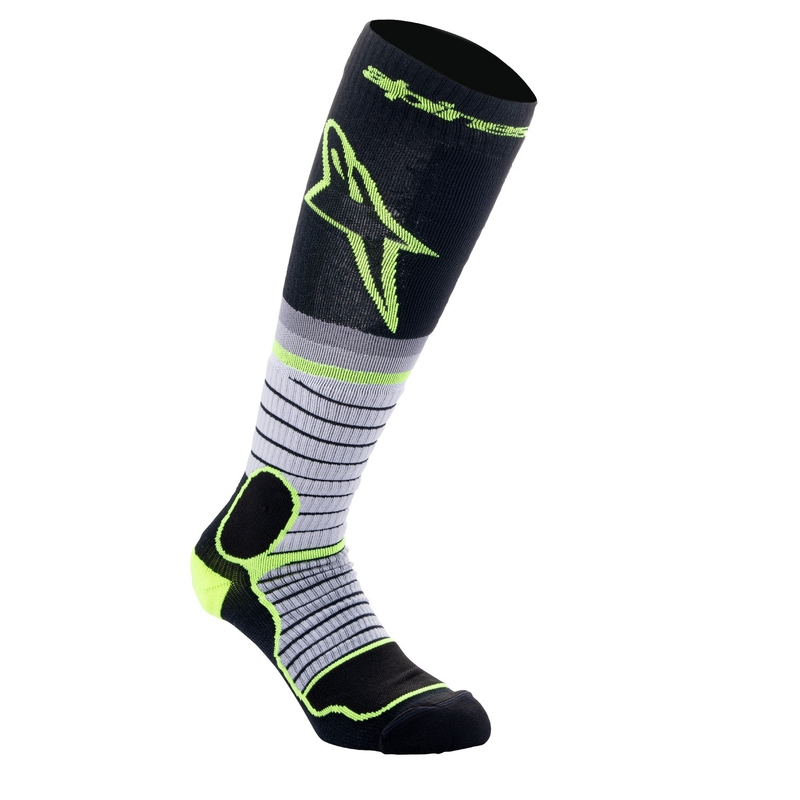 Nogavice Alpinestars MX PRO črno-rumene fluo-sive