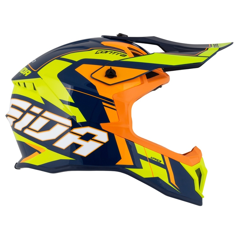Motokros čelada Cassida Cross Pro 2 Contra fluo rumeno-oranžno-modra