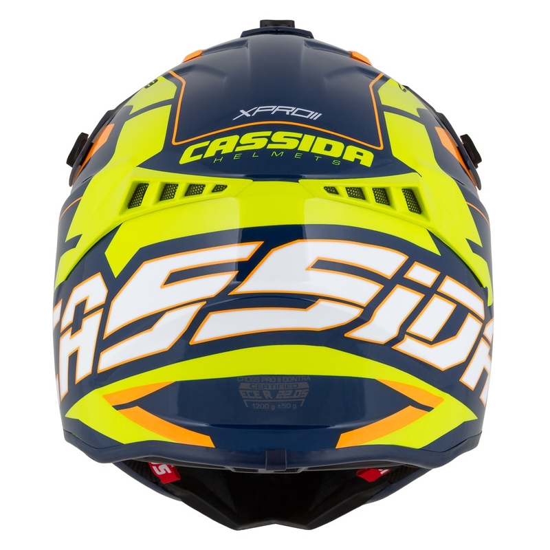 Motokros čelada Cassida Cross Pro 2 Contra fluo rumeno-oranžno-modra