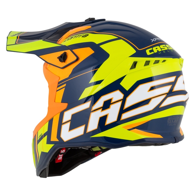 Motokros čelada Cassida Cross Pro 2 Contra fluo rumeno-oranžno-modra