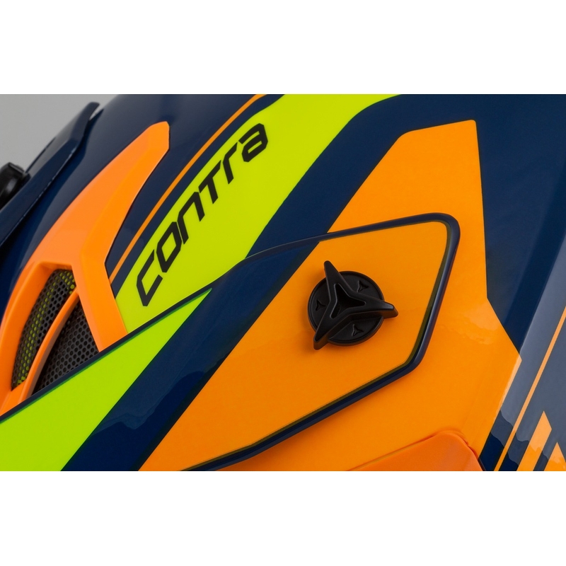 Motokros čelada Cassida Cross Pro 2 Contra fluo rumeno-oranžno-modra