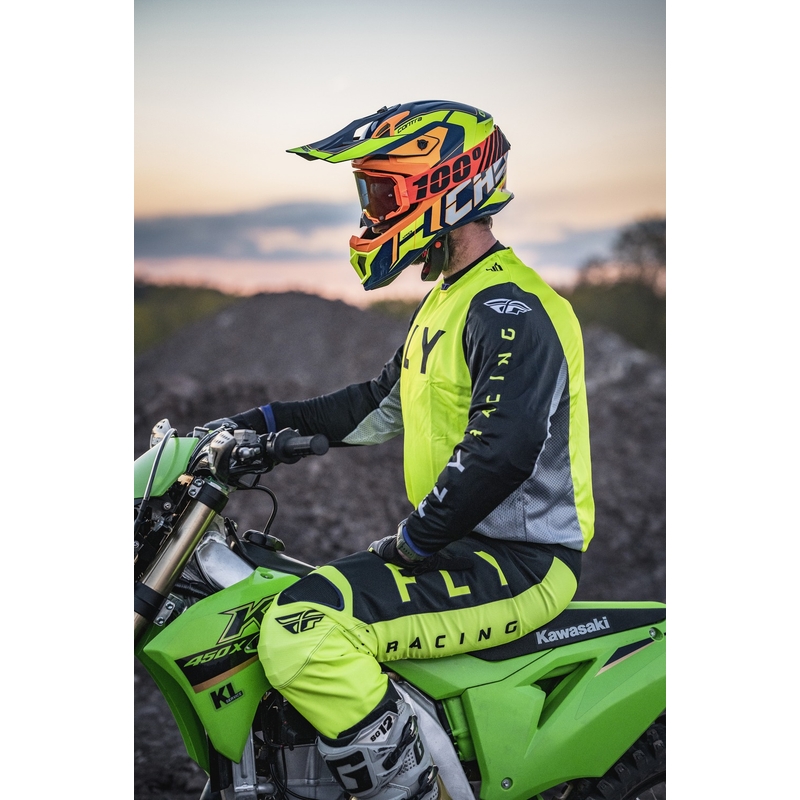 Motokros čelada Cassida Cross Pro 2 Contra fluo rumeno-oranžno-modra