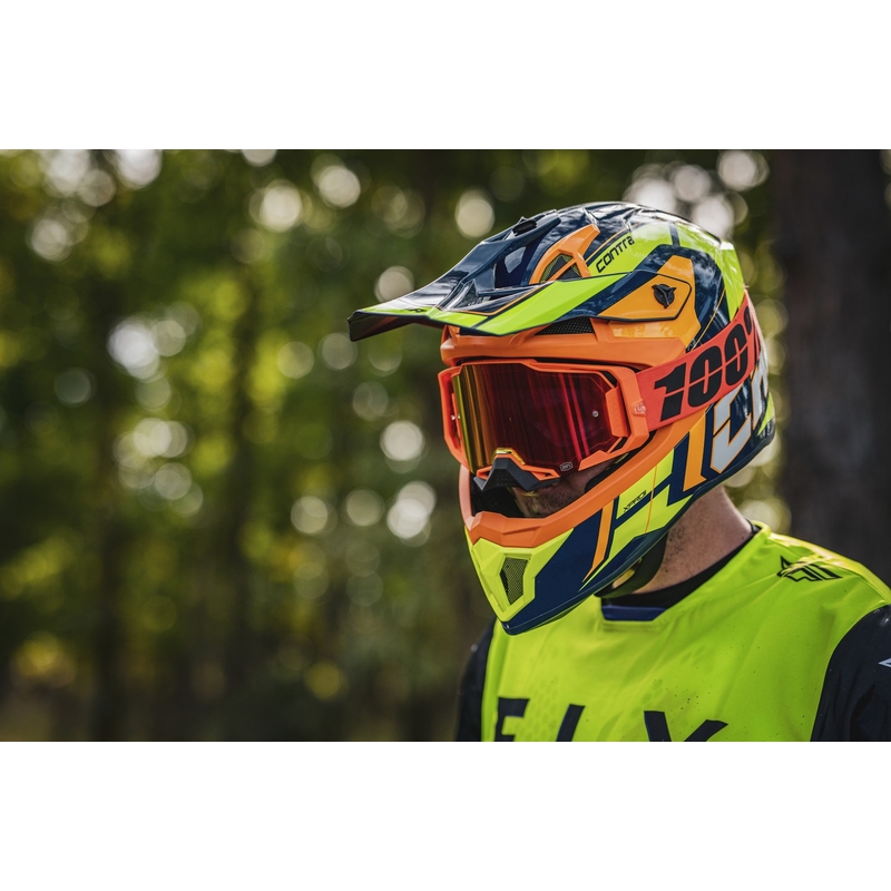 Motokros čelada Cassida Cross Pro 2 Contra fluo rumeno-oranžno-modra