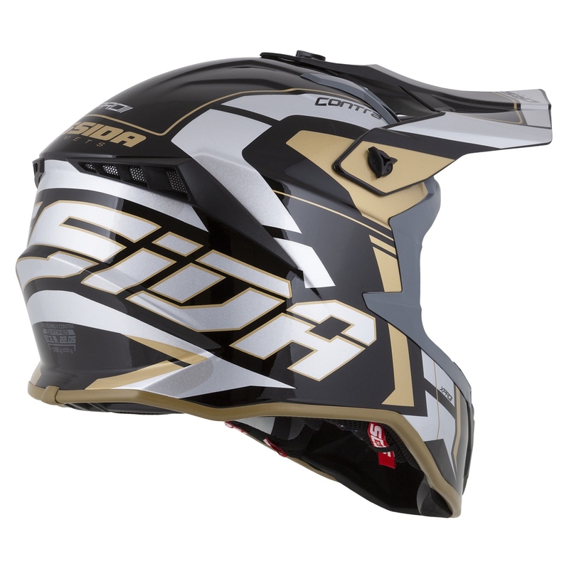 Cassida Cross Pro 2 Contra motokros čelada zlata biserno-sivo-črna