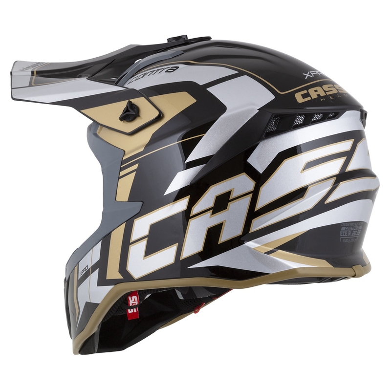 Cassida Cross Pro 2 Contra motokros čelada zlata biserno-sivo-črna