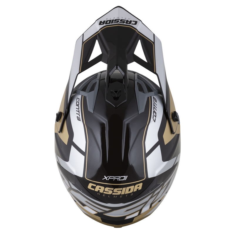 Cassida Cross Pro 2 Contra motokros čelada zlata biserno-sivo-črna
