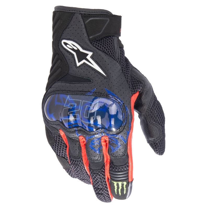 Alpinestars SMX-1 Air 2 Monster FQ20 motoristične rokavice črno-rdeče-modro-belo-zelene