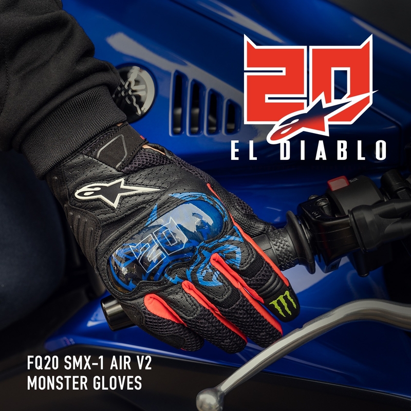 Alpinestars SMX-1 Air 2 Monster FQ20 motoristične rokavice črno-rdeče-modro-belo-zelene