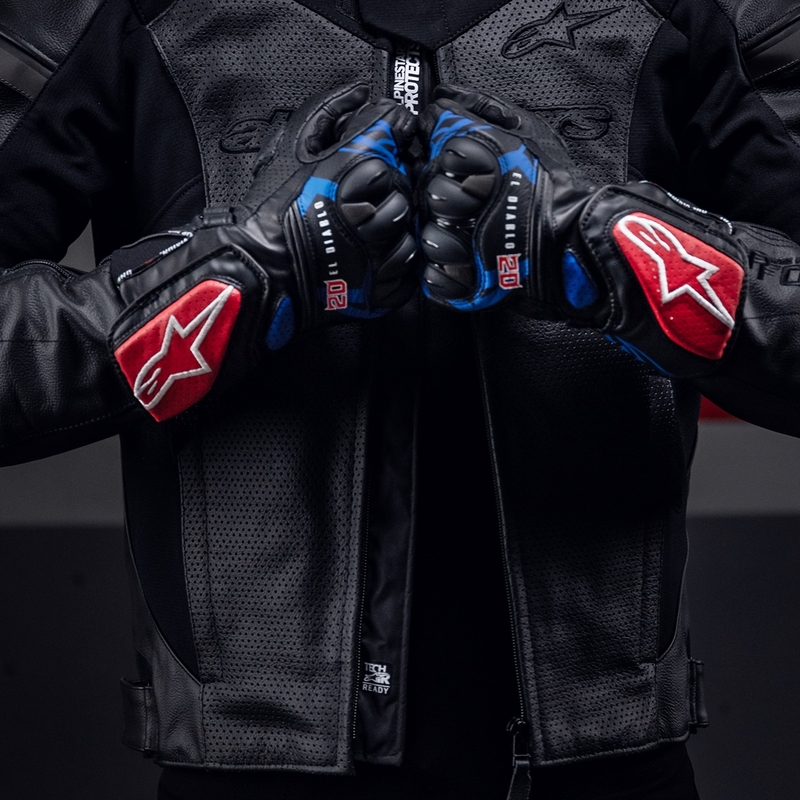 Alpinestars SP-8 3 Monster FQ20 motoristične rokavice črno-rdeče-modro-bele
