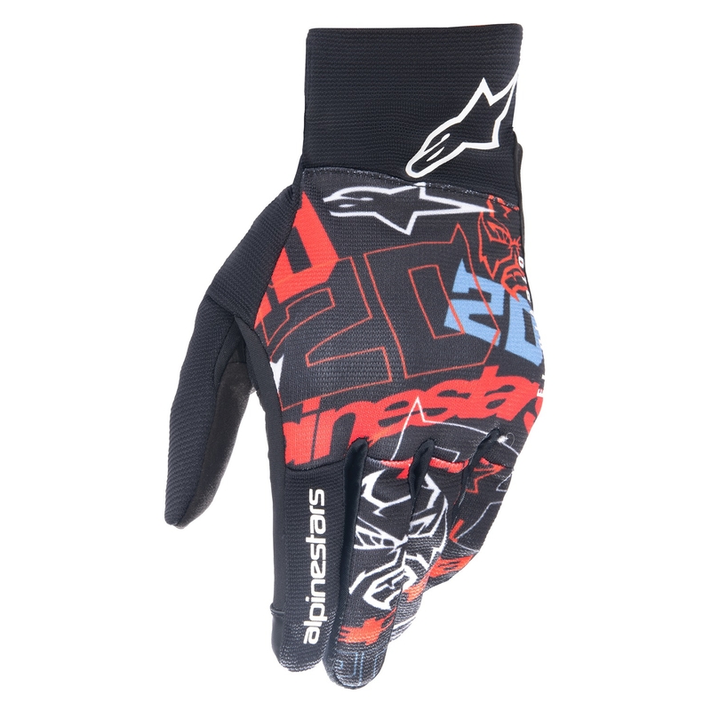 Motoristične rokavice Alpinestars Reef FQ20 črno-rdeče-modro-bele