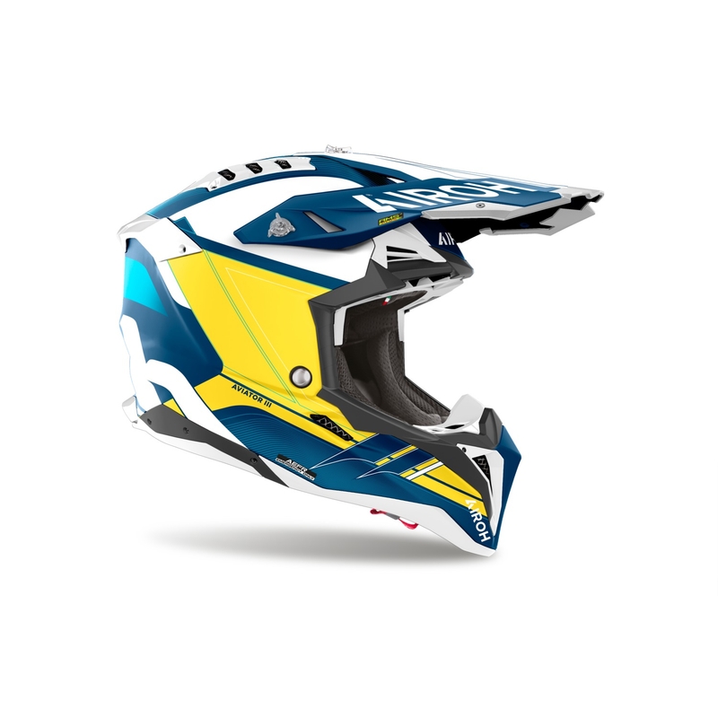Čelada za motokros Airoh Aviator 3 Saber, mat modra