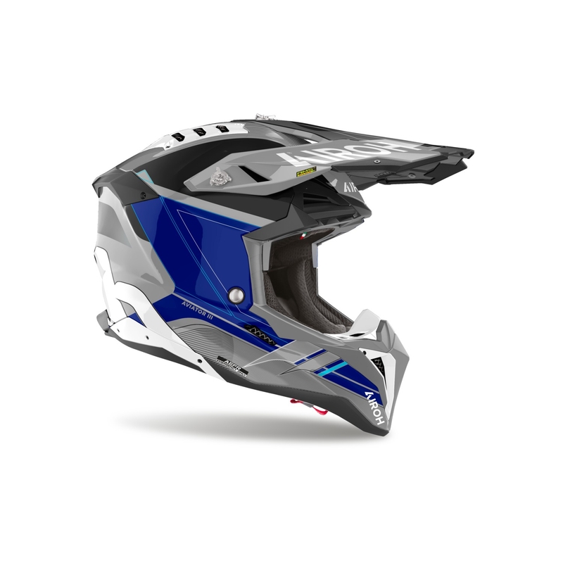 Motokros čelada Airoh Aviator 3 Sabre 2024 Glossy Blue