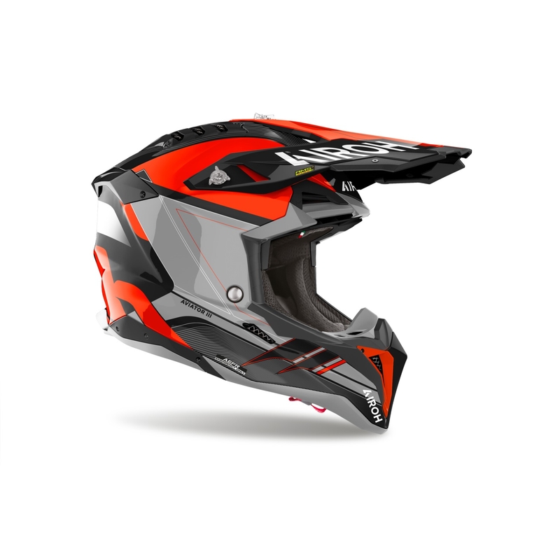 Motokros čelada Airoh Aviator 3 Sabre 2024 glossy oranžna