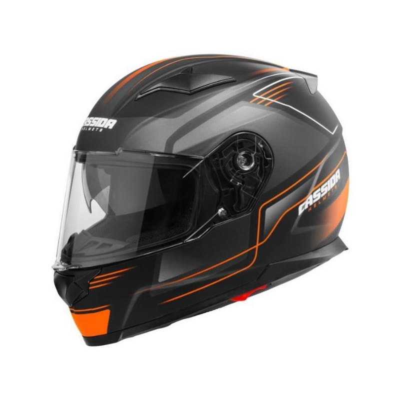 Cassida Apex Fusion Black-Orange-White Motoristična čelada razprodaja