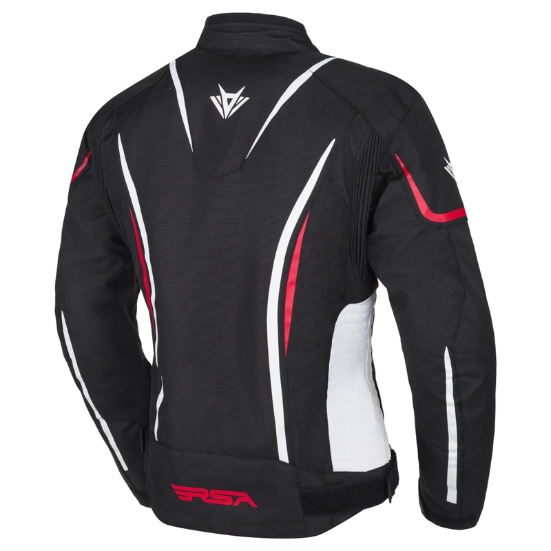 Ženska motoristična jakna RSA Wasp Black, White and Red