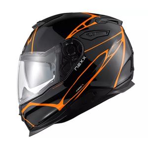 Integralna motoristična čelada Nexx Y.100 B-SIDE črno-oranžna