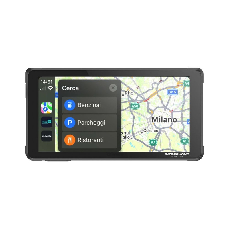Interphone RIDESYNC Apple CarPlay in Android Auto zaslon za motorna kolesa