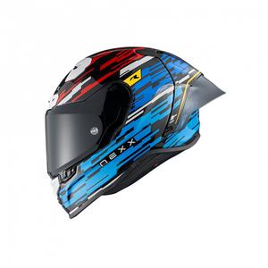 Integralna motoristična čelada Nexx X.R3R Glitch Racer modro-rdeča