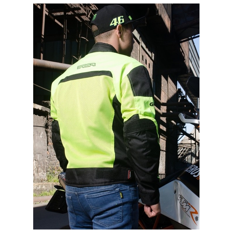 Motoristična jakna RSA Guff black-fluo yellow razprodaja