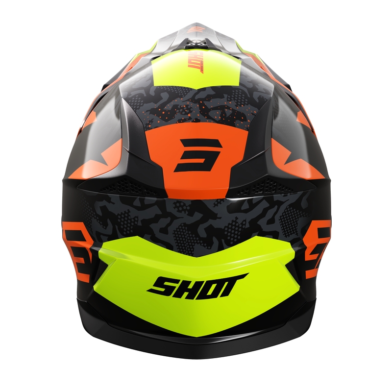 Otroška motokros čelada Shot Pulse Airfit sijajna črna-fluo rumeno-oranžna razprodaja