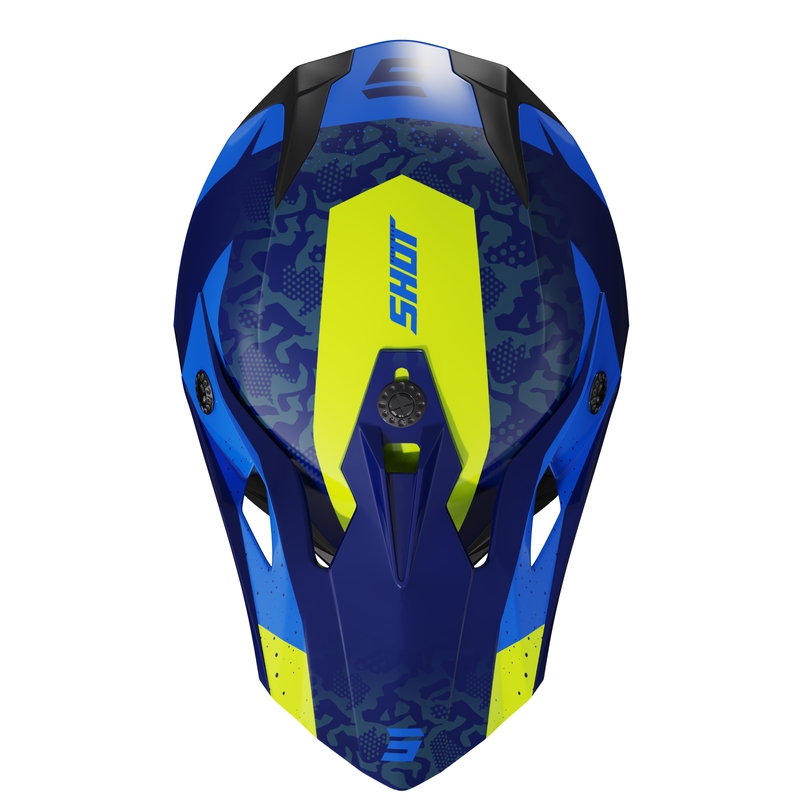 Otroška motokros čelada Shot Pulse Airfit sijajna modro-fluo rumena razprodaja